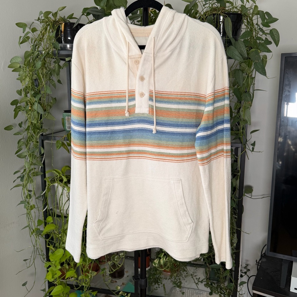 American Eagle Striped Lightweight Hoodie | New w/ Minor Snags | S